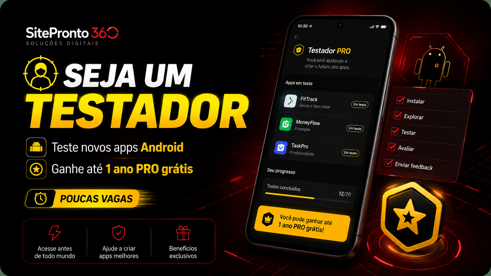 Seja um Testador SitePronto360